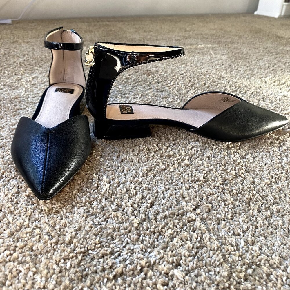 Women's Matte Black Louise et Cie flats with pointed toe size 6M